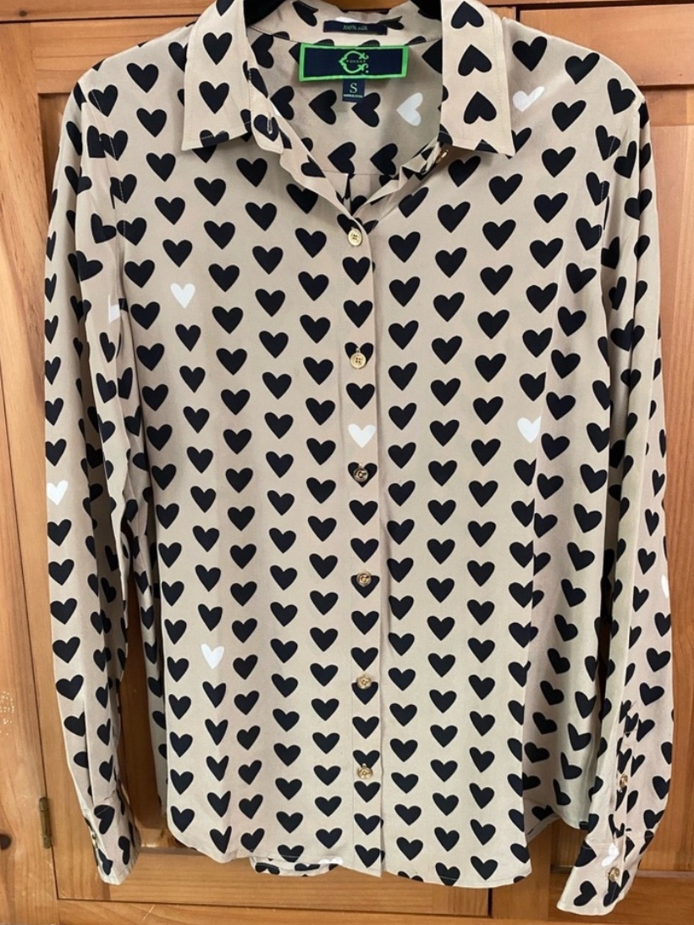 C wonder silk top hearts size small
